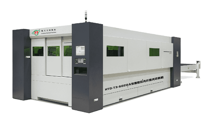 HTD-T3系列全封闭双交换台数控光纤激光切割机